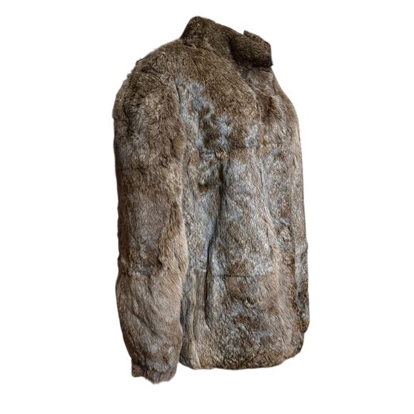 Vintage 100% Rabbit Fur Jacket Size Large Long Sleeves Fully Lined - Picture 6 of 9